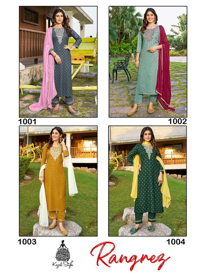 Rangrez Vol 1 By Kajal Style 1001 To 1004 Kurti With Bottom Dupatta Wholesalers In Delhi
